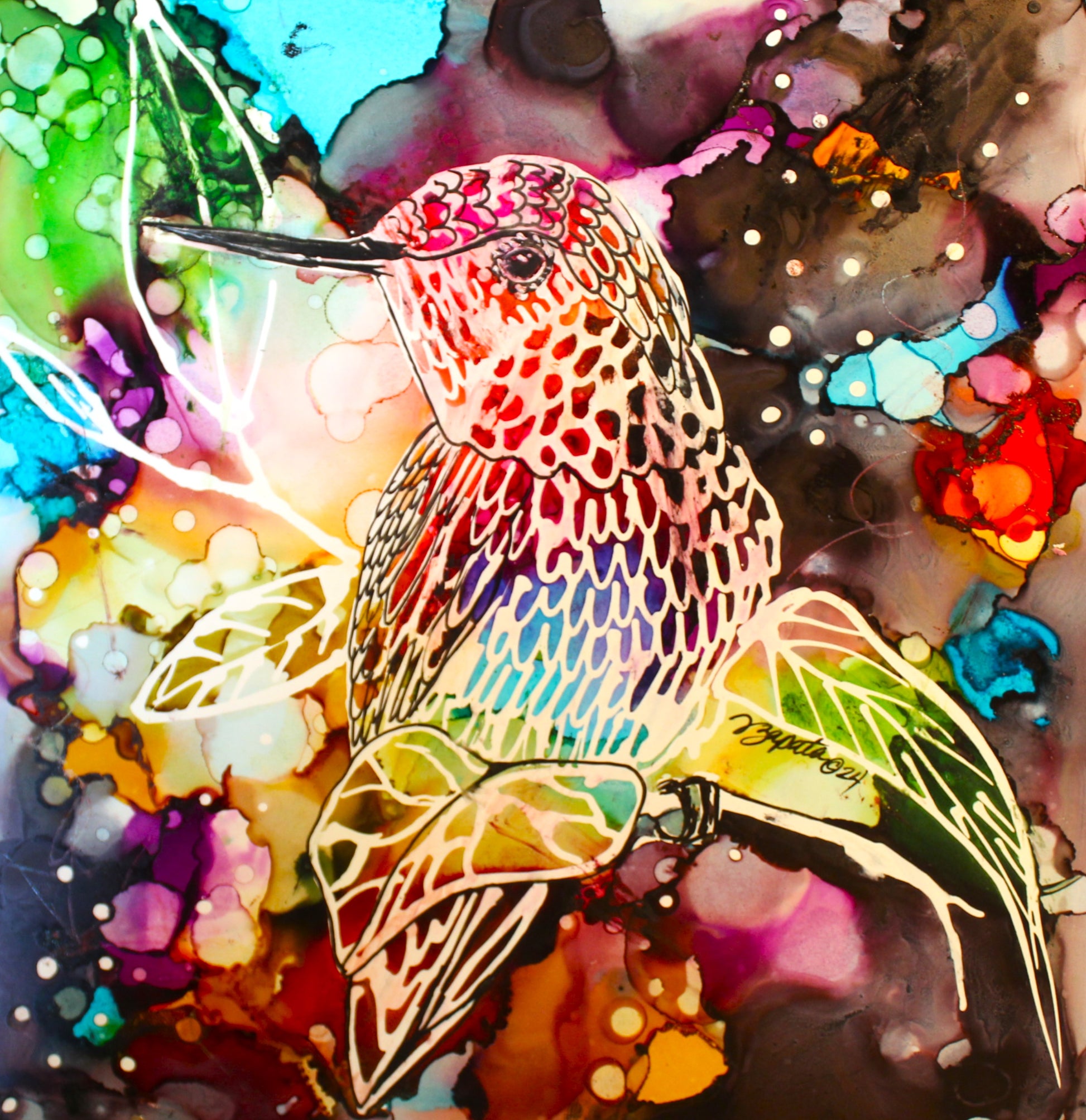 Rainbow Humming Print - Zapata Fine Art