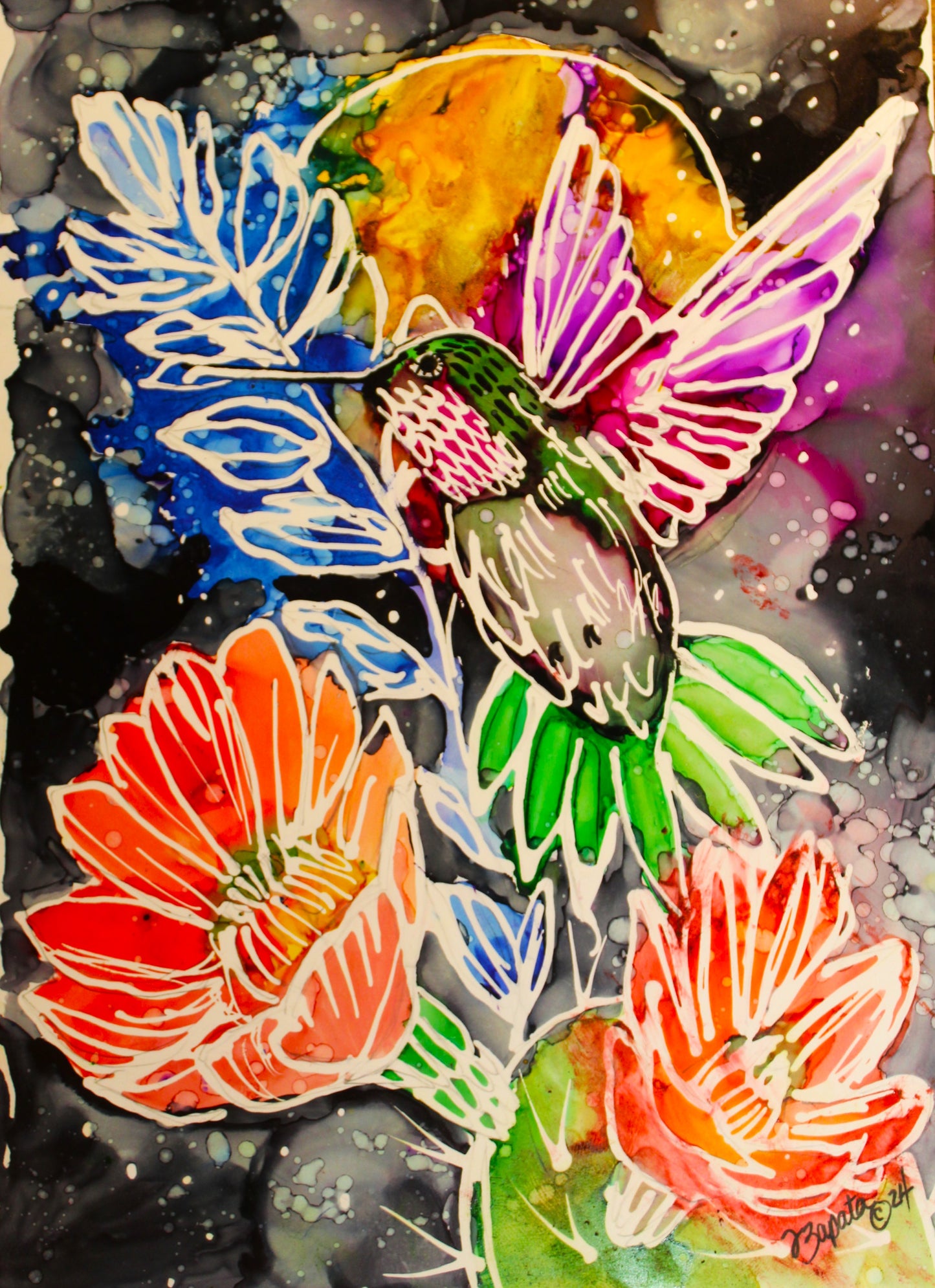 Midnight Hummingbird Print - Zapata Fine Art