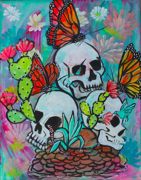 Mariposa Skulls Print - Zapata Fine Art
