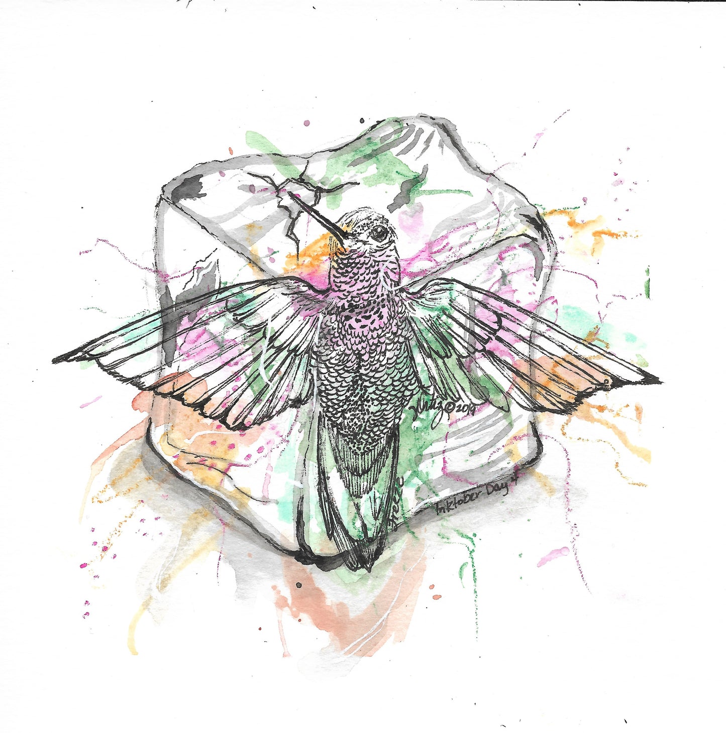 Inktober Humming Birds