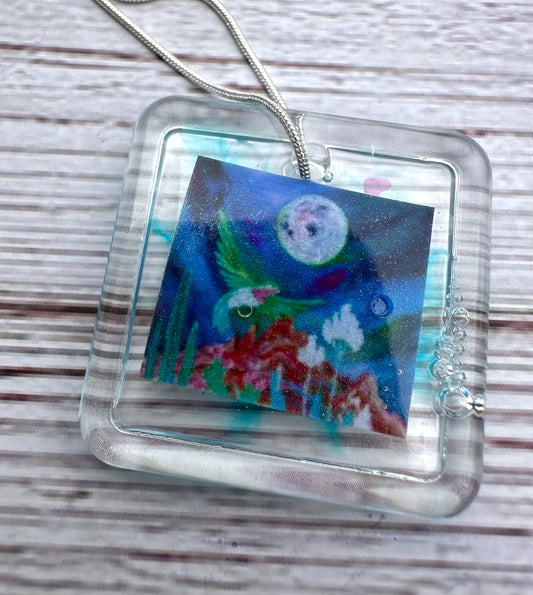 Artwork Pendant with Necklace - Zapata Fine Art