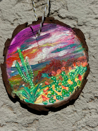 Hand-Painted Wooden Ornament
