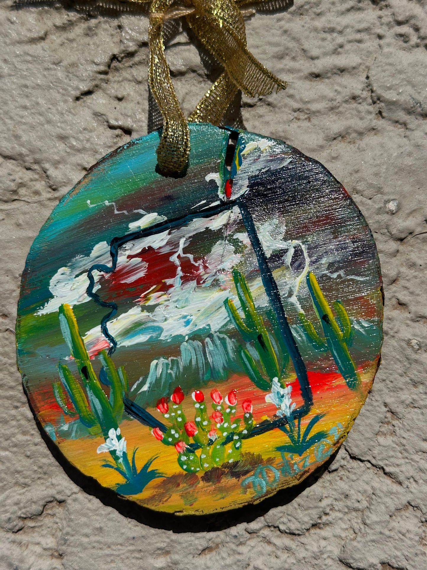 Hand-Painted Wooden Ornament