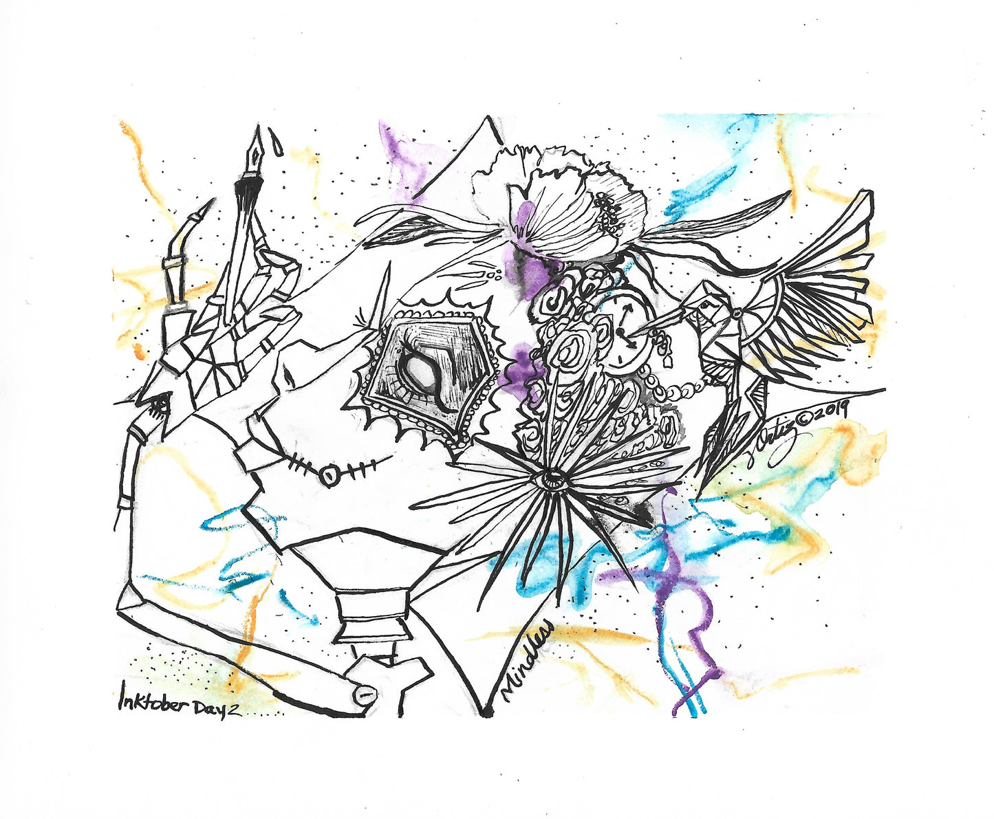 Inktober Humming Birds