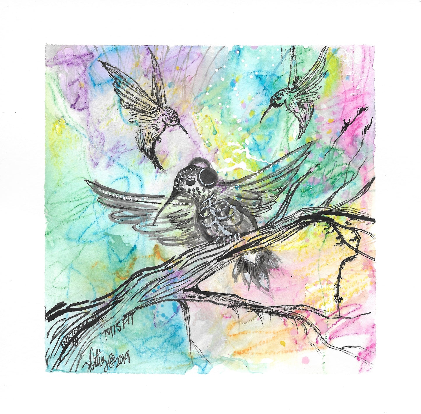 Inktober Humming Birds