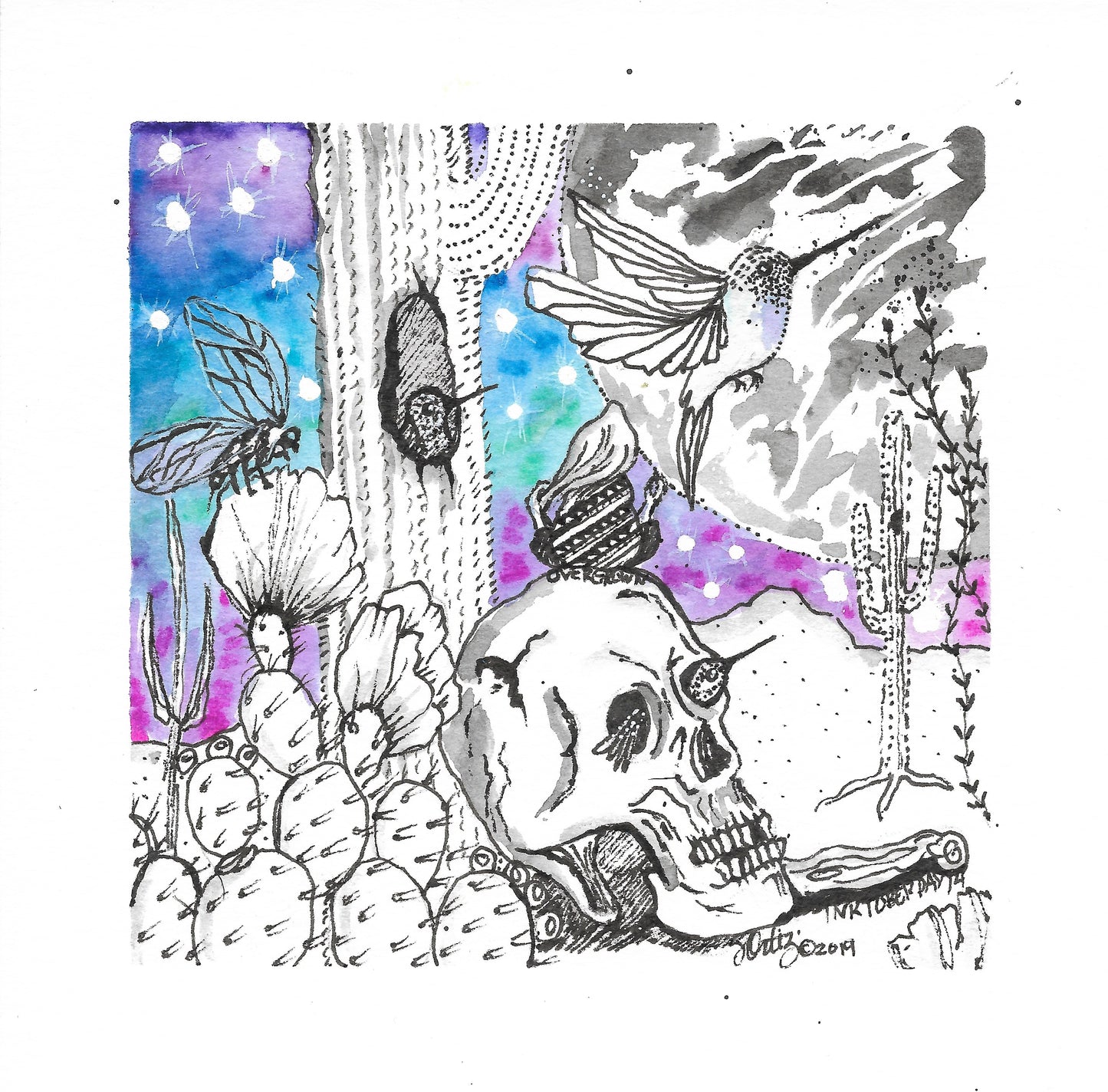 Inktober Humming Birds