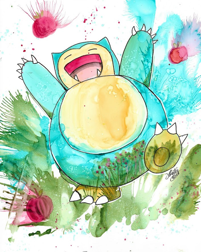 Snorlax Print - Zapata Fine Art