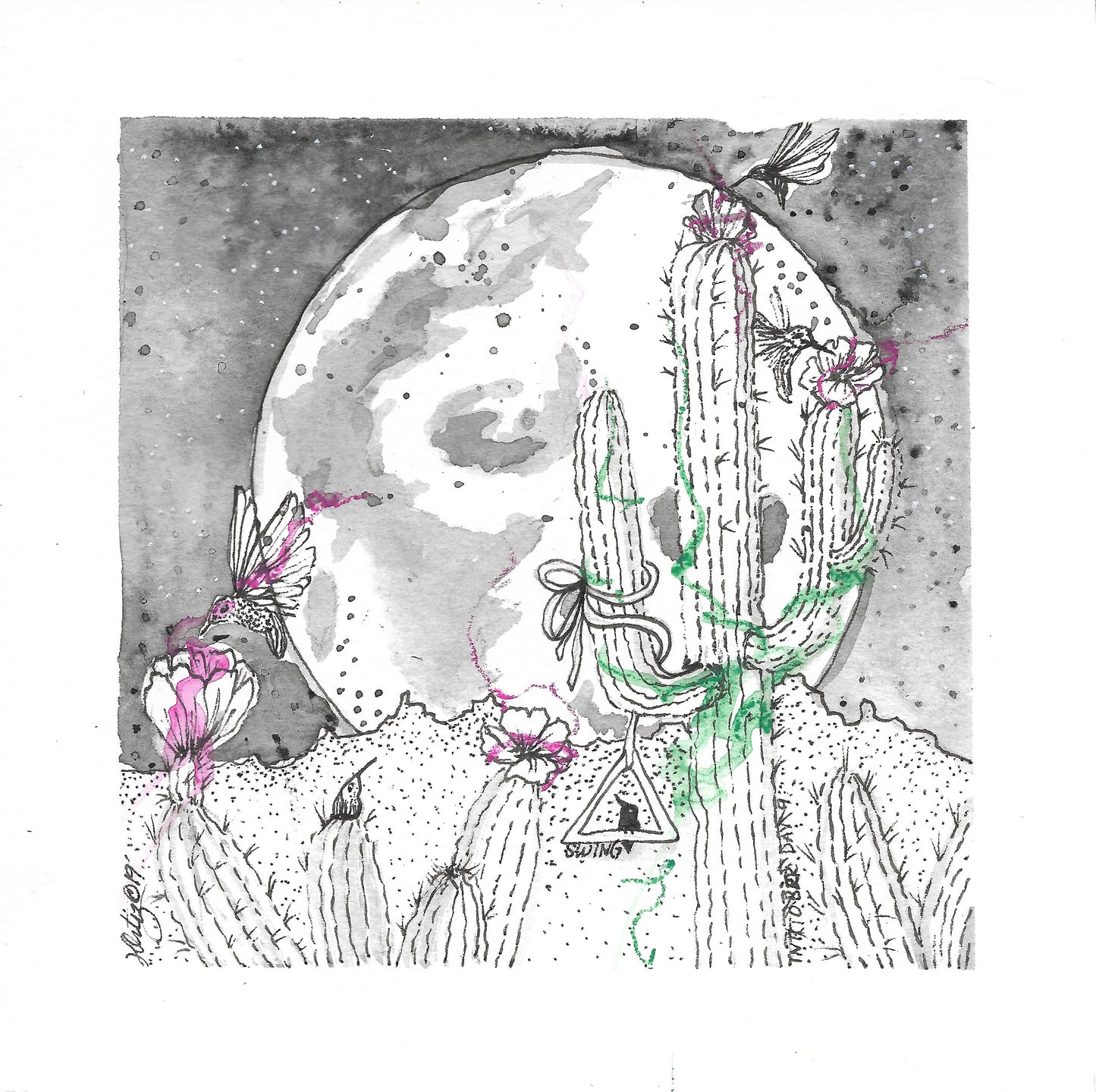 Inktober Humming Birds