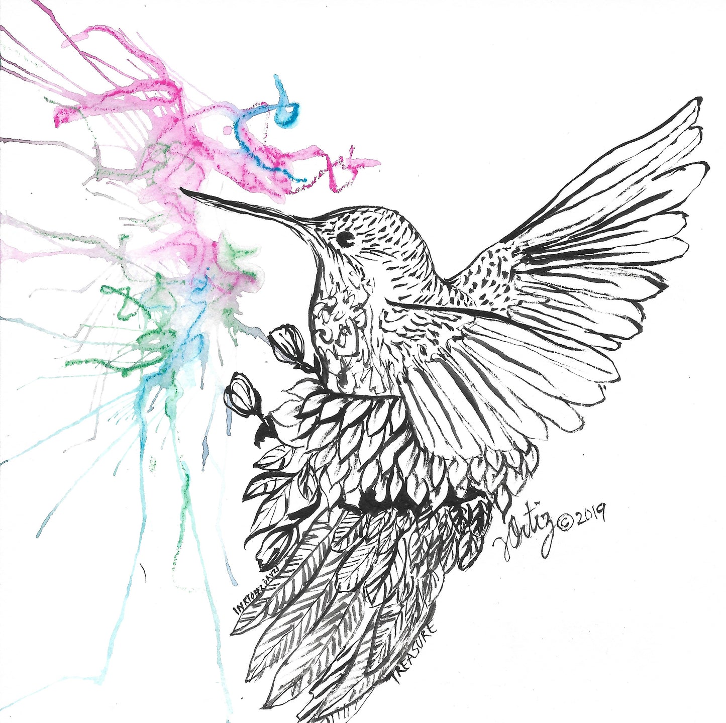 Inktober Humming Birds