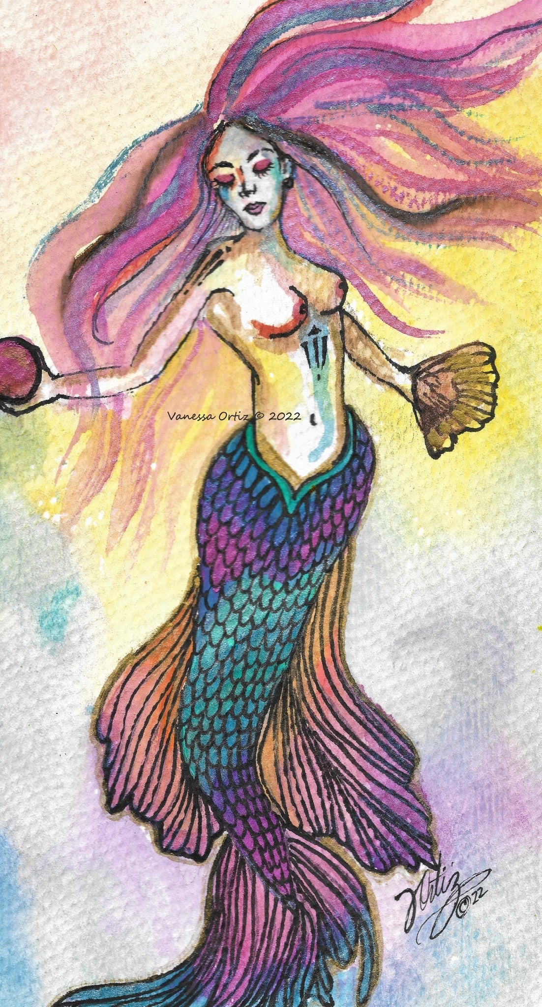 Mermaid Soul Original - Zapata Fine Art